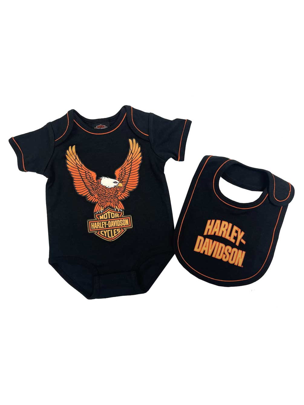 Harley-Davidson Baby Girls' Receiving Blanket – Dusty Pink & Black, 29x29 Inch, 100% Cotton, Up-Winged Eagle Logo