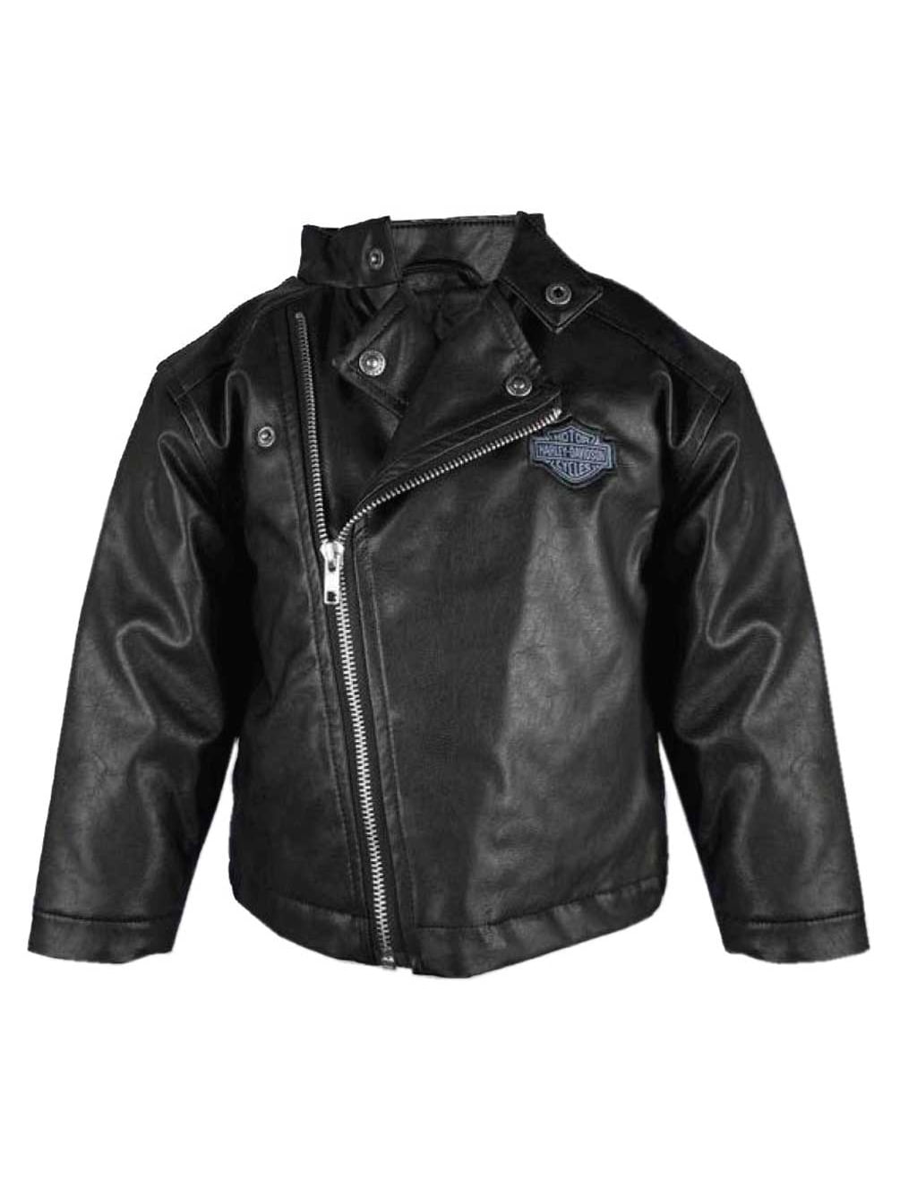 HarleyDavidson Baby Boys' B&S Faux Leather Infant Biker Jacket Black