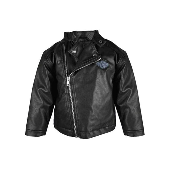 Harley-Davidson Baby Boys' B&S Faux Leather Infant Biker Jacket - Black (9/12M), Harley Davidson