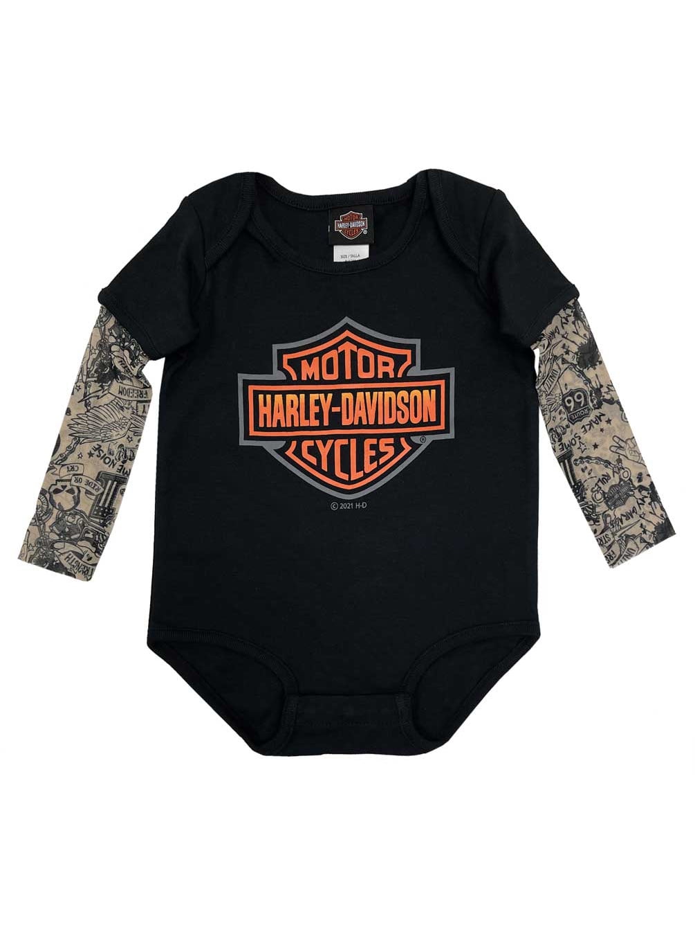Harley-Davidson Baby Boys' Bar Shield Mesh Tattoo Long Sleeve
