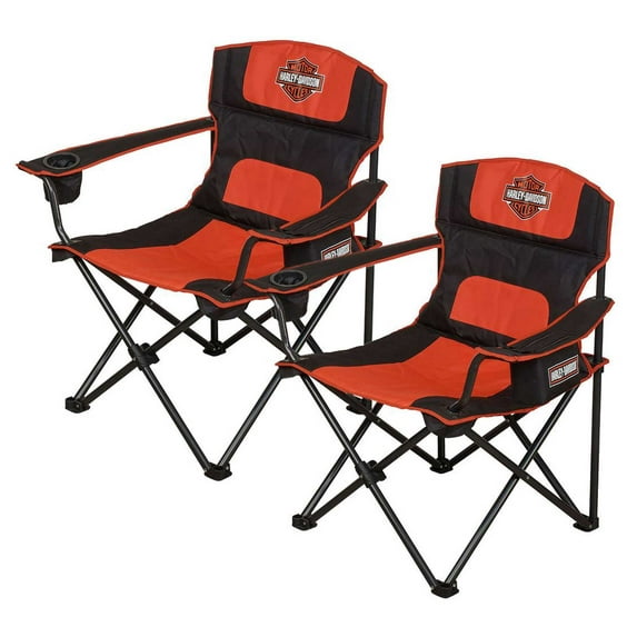 Harley-Davidson Bar & Shield Deluxe Folding Chairs w/ Bags SET of 2 Chairs, Harley Davidson
