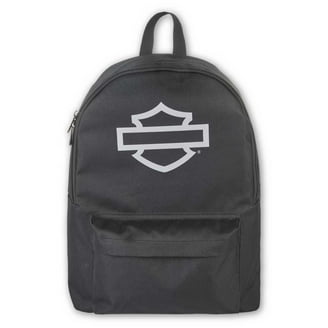 black backpack leather patches harley Harley-Davidson Embroidered Bar & Shield Diaper Canvas Backpack,  Daytona Harley-Davidson Quick access side Harley-davidson Leather Backpack W/ Shield