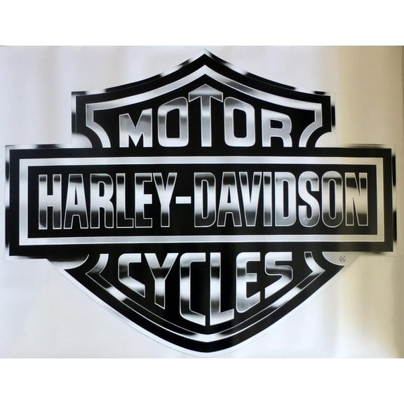 Harley-Davidson Bar & Shield Logo Decal, X-Large 30 x 40 In, Gray & Black CG4330, Harley Davidson