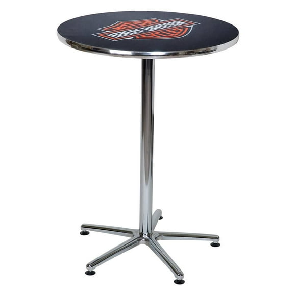 Harley-Davidson Bar & Shield Logo Round Cafe Table, Durable & Chrome HDL-12314, Harley Davidson