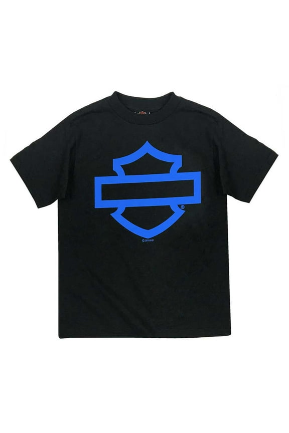Big Boys' Bar & Shield Logo Short Sleeve T-Shirt - Black (S), Harley Davidson