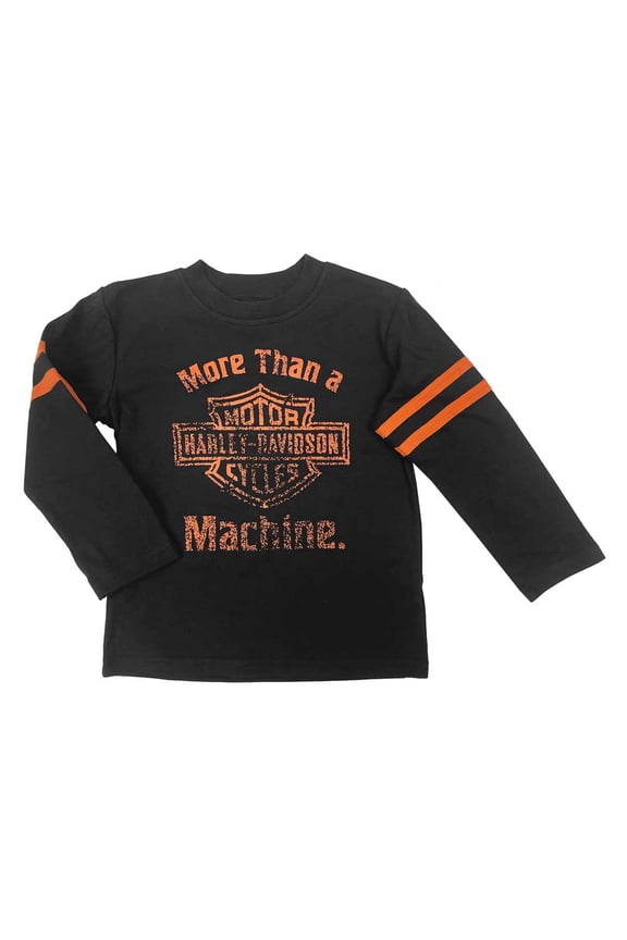 Big Boys' Distressed B&S Logo Long Sleeve Sport Tee (8/10), Harley Davidson