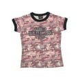 thumbnail image 1 of Harley-Davidson Big Girls' Camo Printed Ringer Short Sleeve Tee, Pink (10/12), Harley Davidson, 1 of 2
