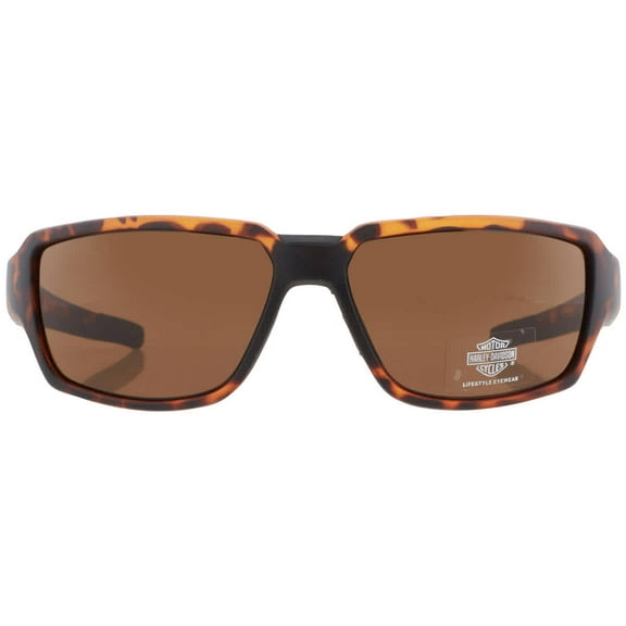 Harley-Davidson Men's Foil Sport Wrap Sunglasses, Havana Frames/Brown Lenses, Harley Davidson