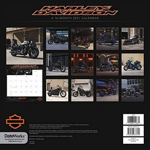 Harley Davidson Calendar 2021 Bundle - Deluxe 2021 Harley-Davidson Wall Calendar with Over 100 Calendar Stickers (HD Motorcycles Gifts, Office Supplies)