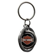 Harley-Davidson Classic Bar & Shield Logo Spinner Key Chain - Black/Orange, Harley Davidson