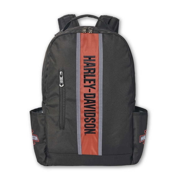 Harley-Davidson Classic Iconic H-D Sport Stripe Backpack, Rugged Polyester Black, Harley Davidson