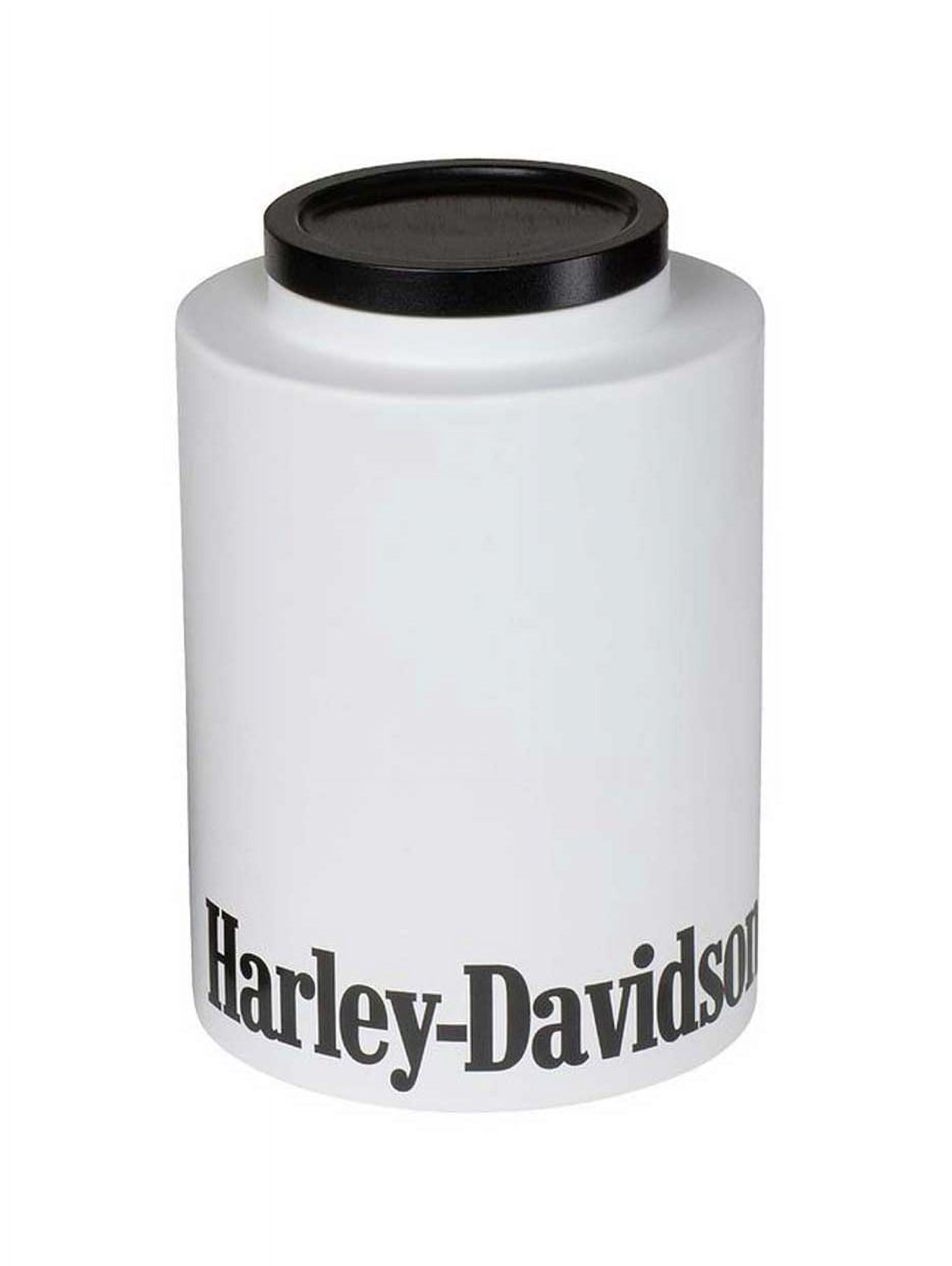 HarleyDavidson Cookie Jar, Canister Large 4 Quart, Wooden Lid w