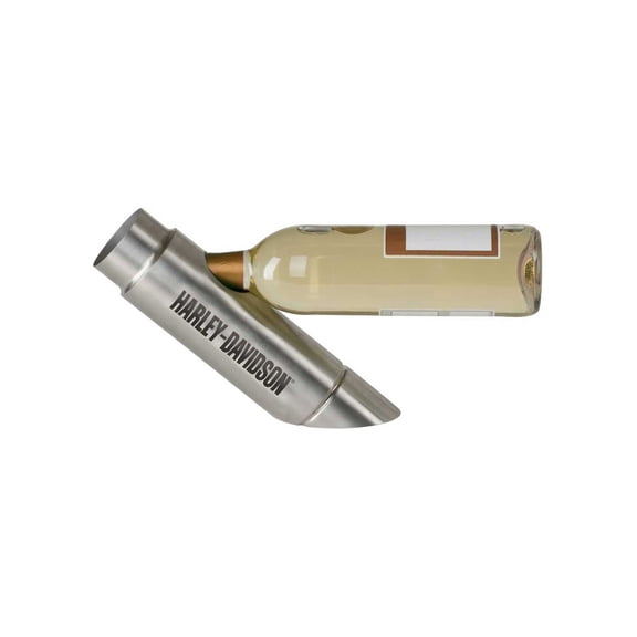 Harley-Davidson Custom Exhaust Pipe Metal Wine Bottle Holder - Silver HDL-18585, Harley Davidson