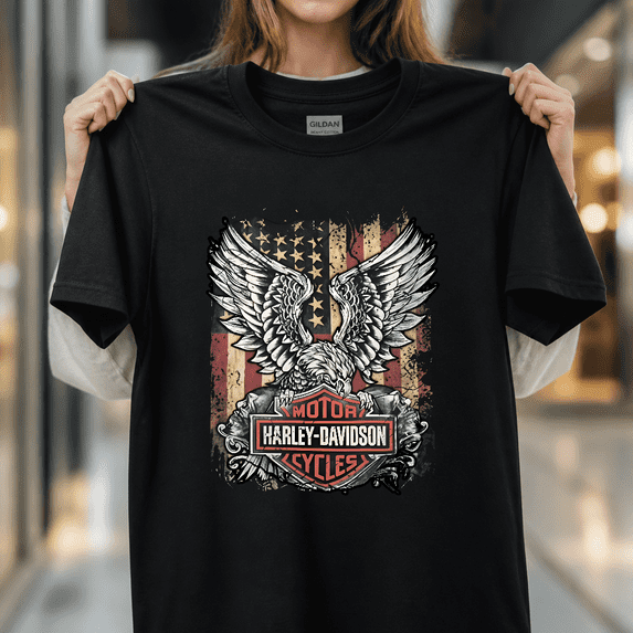 Harley-Davidson Custom Freedom Motorcycle Rider American Classic Brand Unisex T-Shirt V17335, S - 5XL