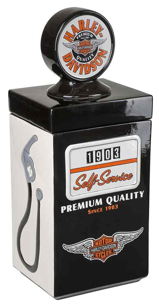 HarleyDavidson Custom Sculpted Ceramic Gas Pump Cookie Jar, Black HDX99110, Harley Davidson
