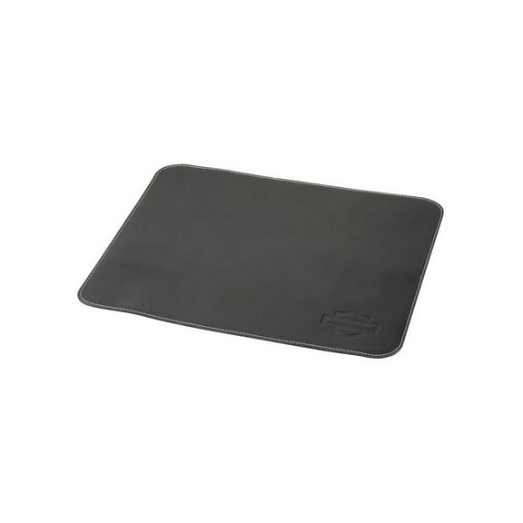 Harley-Davidson Debossed Open Bar & Shield Mouse Pad - Black Faux Leather, Harley Davidson