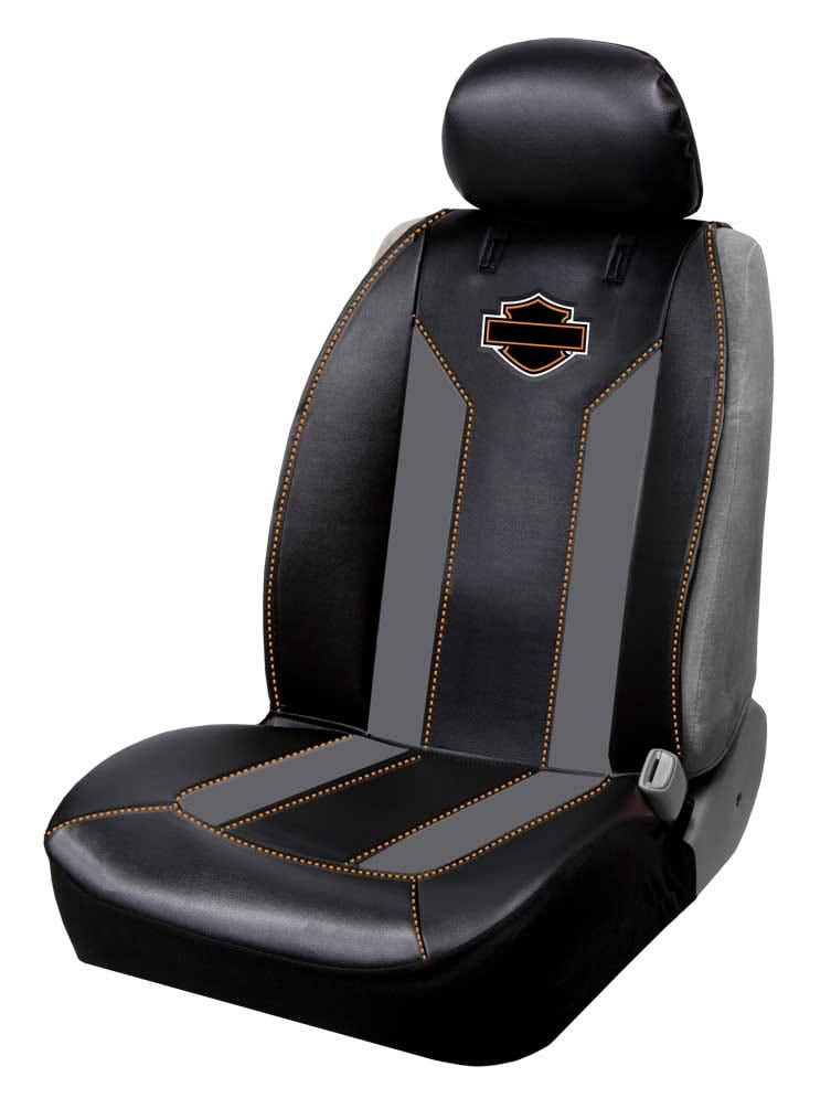Harley-Davidson Deluxe Sideless Black, Fabric, Iconic Bar & Shield logo, Seat Covers, 3 Pieces