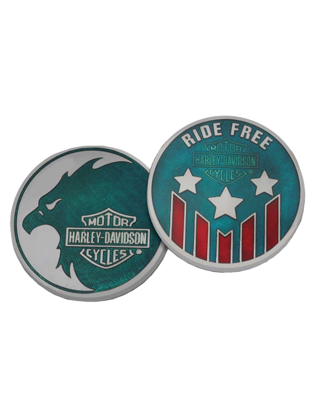 HarleyDavidson Distressed Eagle Metal Challenge Coin, 1.75 inch Blue