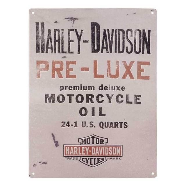 HarleyDavidson Embossed Tin Sign, PreLuxe Bar & Shield Logo, 12 x 15.