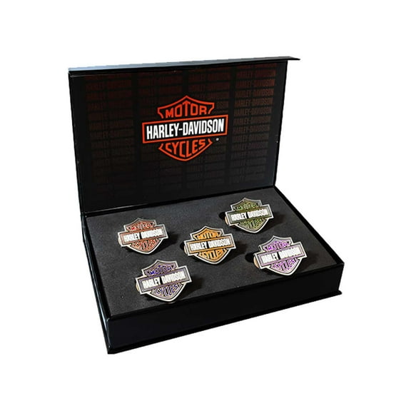 Harley-Davidson Enamel Bar & Shield Logo Collector Pin Set - Nickel Plated, Harley Davidson