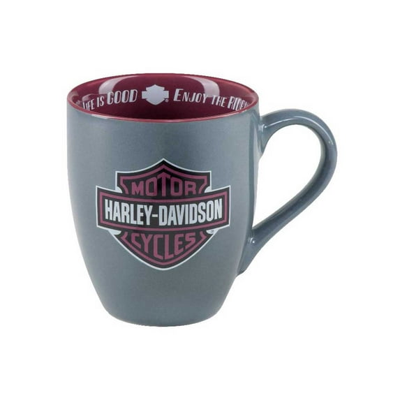 Harley-Davidson Enjoy The Ride B&S Ceramic Coffee Mug - Gray - 15 oz. HDX-98628, Harley Davidson