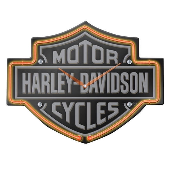 Harley-Davidson Etched B&S Shaped Neon Clock HDL-16651