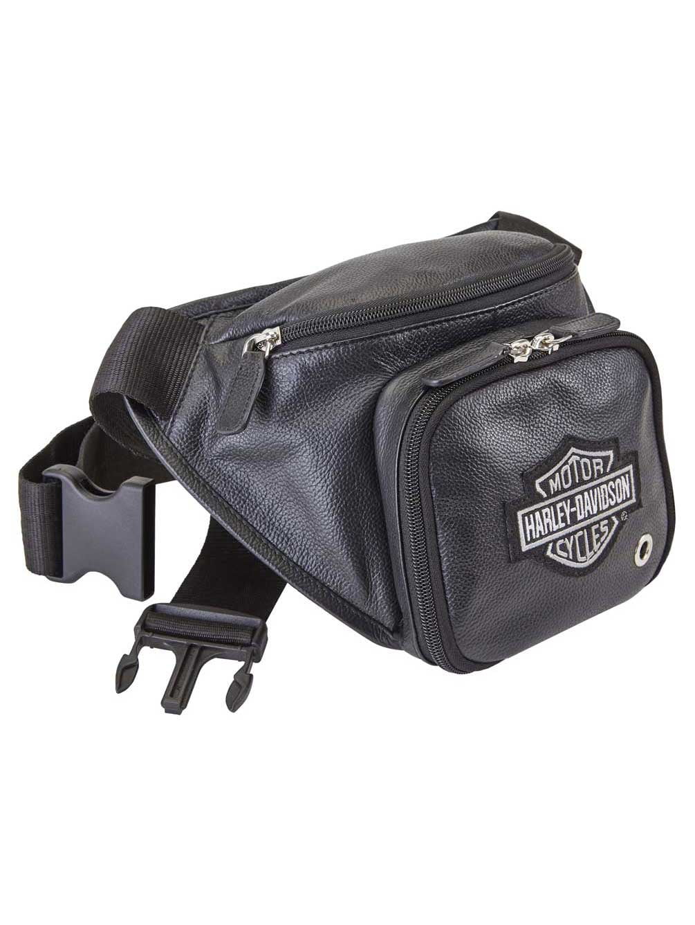 Harley Davidson Genuine Grain Leather Bar Shield Logo Belt Bag