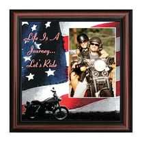 Harley Davidson Gifts for Men and Women, Patriotic Harley Accessories, Harley Davidson Wedding Gifts, American Flag for Harley Riders, "It's Not the Destination" Unique Motorcycle Wall Decor, 9751