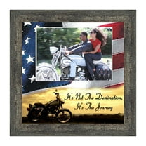 Harley Davidson Gifts for Men and Women, Patriotic Harley Accessories, Harley Davidson Wedding Gifts, Sunset American Flag for Harley Riders, "It's Not the Destination" Unique Motorcycle Decor, 9754