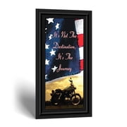 Harley Davidson Gifts for Men and Women, Patriotic Harley Accessories, Harley Davidson Wedding Gifts, Sunset American Flag for Harley Riders, "Its Not the Destination" Unique Motorcycle Decor, 7852