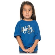 Harley-Davidson Girl's Believe It Short Sleeve Cotton Tee - Royal Blue, Harley Davidson