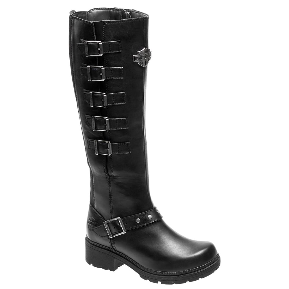 Harley Davidson Glassford Black Motorcycle Riding Boots Womens