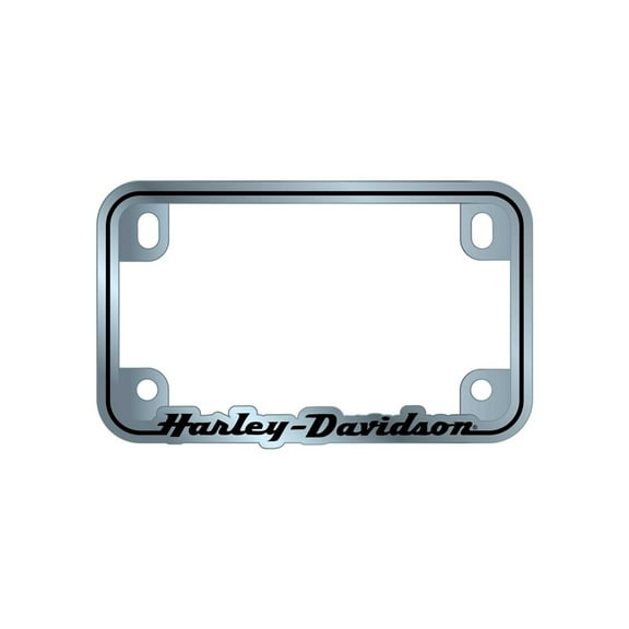 Harley-Davidson H-D Script Motorcycle License Plate Frame, Premium Metal- Silver, Harley Davidson