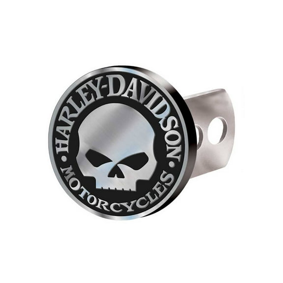 Harley-Davidson Hitch Cover, Willie G Skull Hitch Plug, Brushed Silver 2283, Harley Davidson