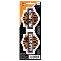 Harley-Davidson Iconic Bar & Shield Logos Small Decals Set - Orange - 3" x 8", Harley Davidson
