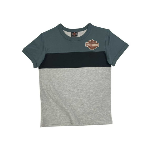 Harley-Davidson Little Boys' B&S Colorblocked Short Sleeve Ringer Tee (4/5T), Harley Davidson