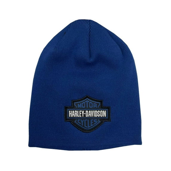 Harley-Davidson Little Boys' B&S Fine Guage Toddler Knit Beanie Cap - Blue, Harley Davidson