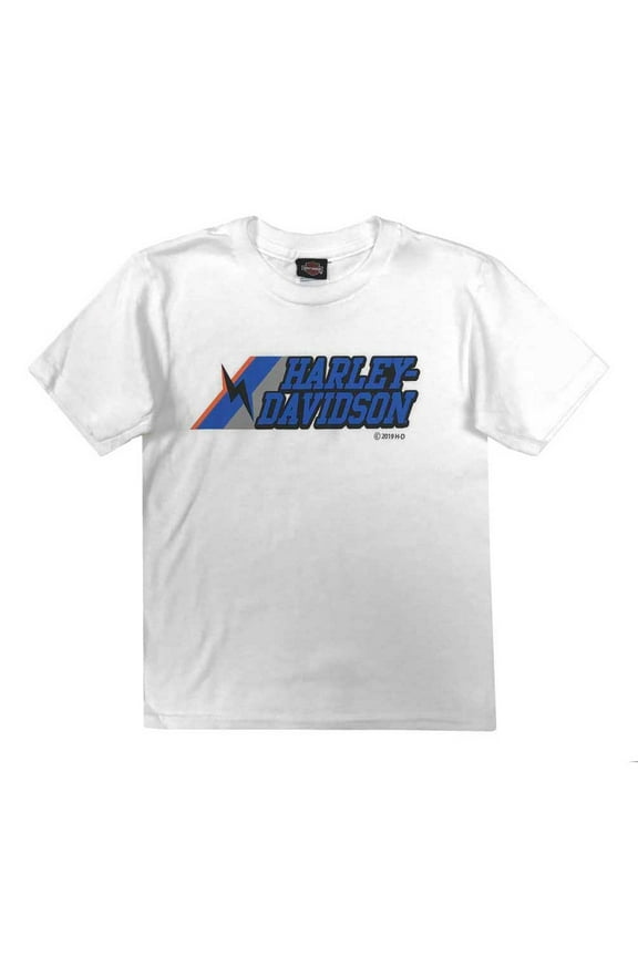 Little Boys' Bolt H-D Toddler Short Sleeve T-Shirt, White (2T), Harley Davidson