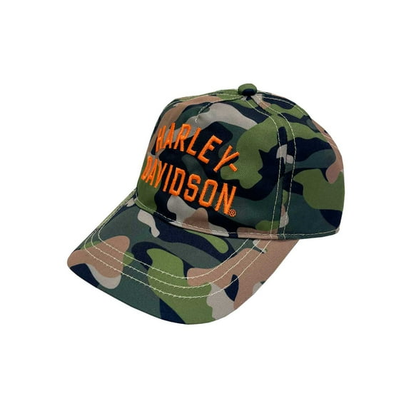 Harley-Davidson Little Boys' Camo Print Adjustable Twill Baseball Cap, Green, Harley Davidson