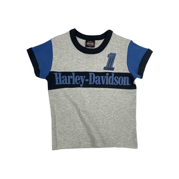 Harley-Davidson Little Boys' Colorblocked Short Sleeve Knit Toddler Tee (4/5T), Harley Davidson