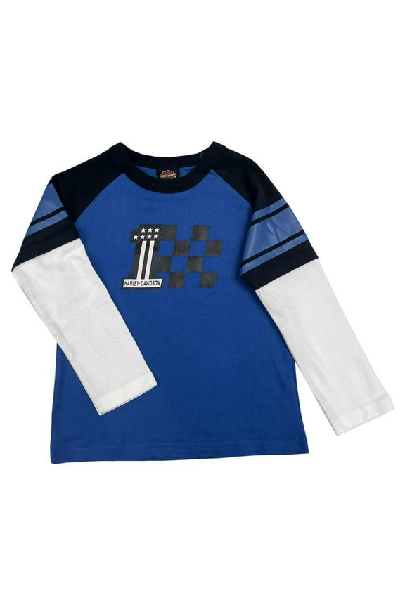 Little Boys' Double Layer Toddler Long Sleeve Tee (2/3T), Harley Davidson