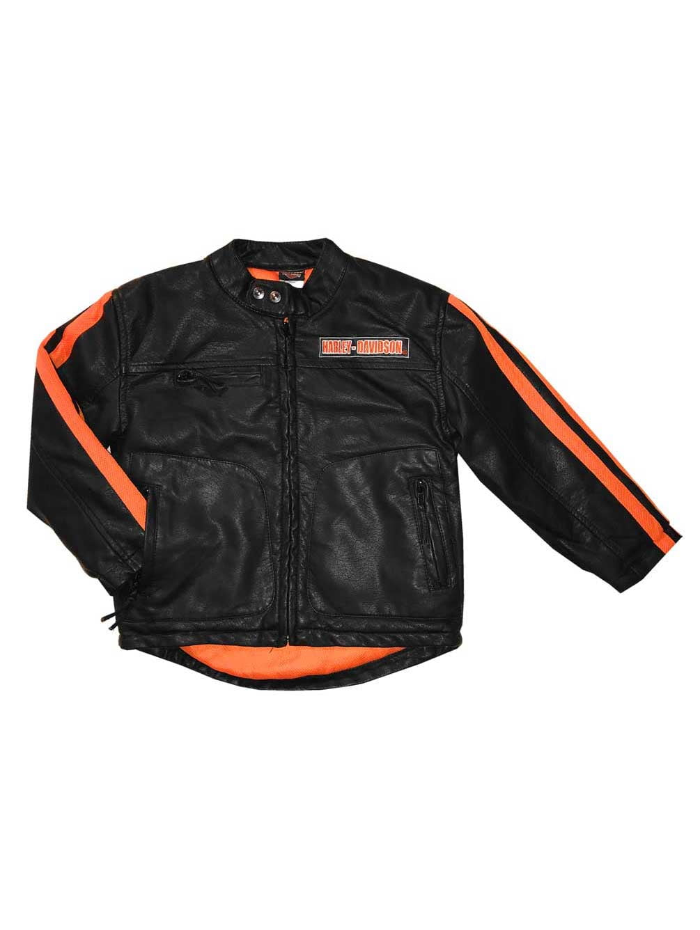 Harley-Davidson Little Boys' Faux Leather Biker Toddler Jacket, Black (4T),  Harley Davidson