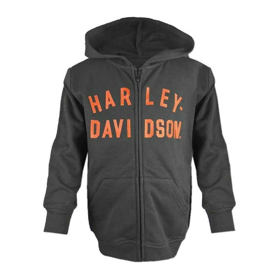 Harley-Davidson Little Boys' French Terry Toddler Zip-Up Hoodie - Black (2/3T), Harley Davidson