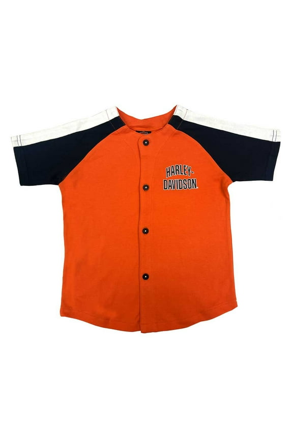 Little Boys' H-D Striped Sleeve Baseball Toddler Tee (2/3T), Harley Davidson