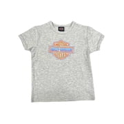 Harley-Davidson Little Boys' Ringer Logo Short Sleeve Toddler Tee, Gray 2/3T, Harley Davidson