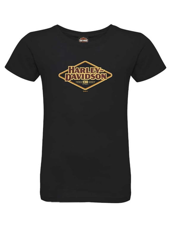 Little Girls' 120th Anniversary Short Sleeve Tee - Black (6/6X), Harley Davidson