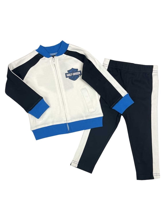 Little Girls' 2 Piece Toddler Knit Colorblock Track Suit (4/5T), Harley Davidson