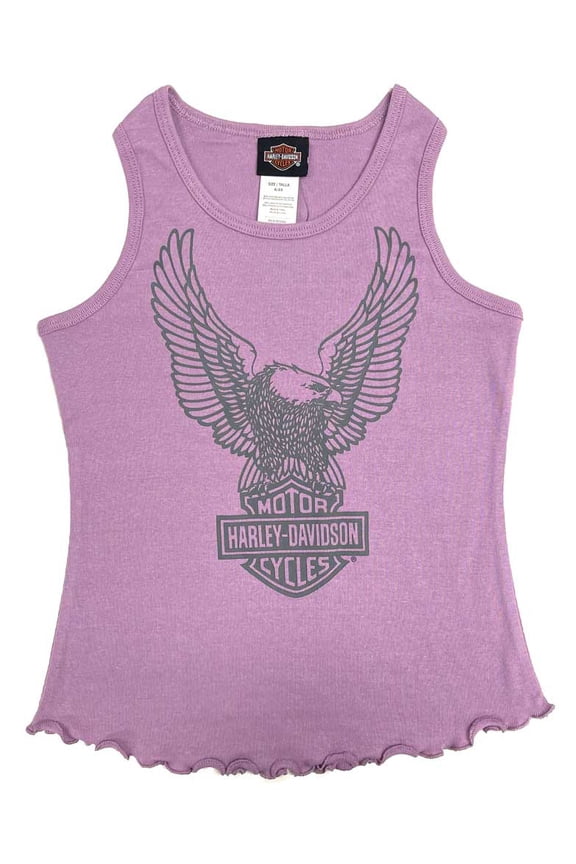 Little Girls' Eagle Rib Sleeveless Tank Top - Lavender (4/5), Harley Davidson