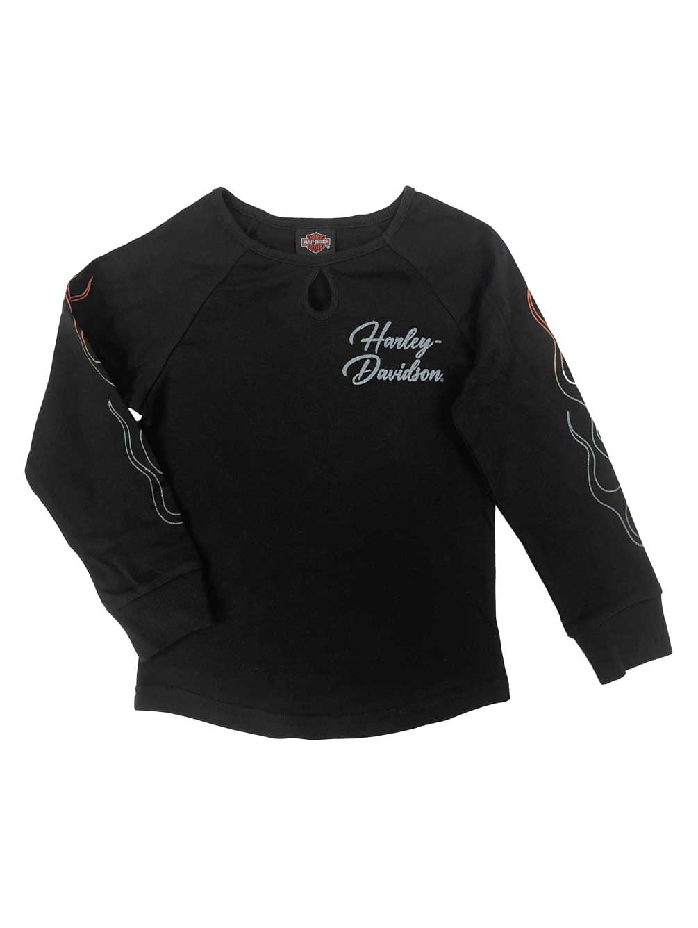 Harley Davidson Women's Glittery 'Live To Ride' Cotton Slim Fit T-Shirt – Grey, Petite