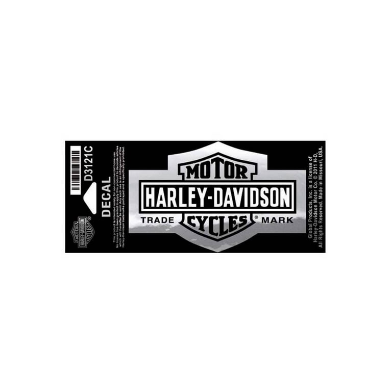 Harley Davidson Silver Bar & Shield Extra Large Trailer Decal Sticker 29 x  37